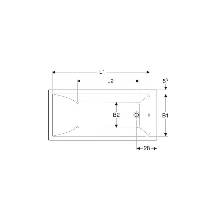 SELNOVA SQUARE wanna prostokątna 160x70 cm - biała