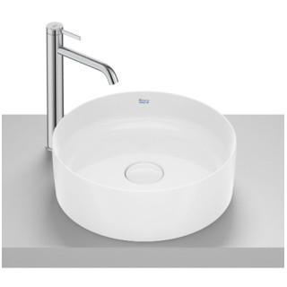 TERRA Umywalka nablatowa okrągła 39 cm Fineceramic® BIAŁY POŁYSK