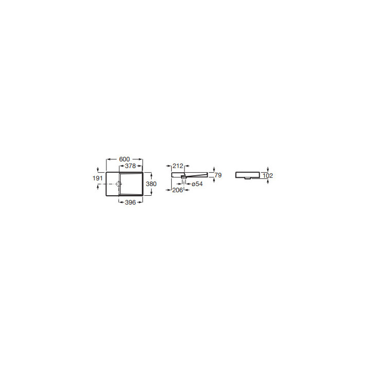 HORIZON Umywalka nablatowa DASH 60x38 cm CZARNY MAT