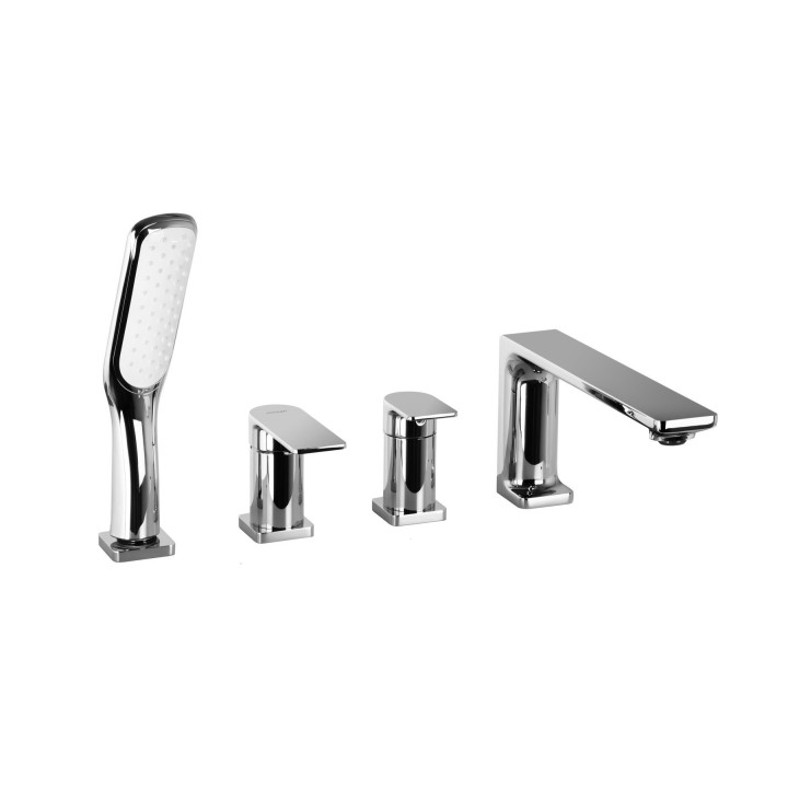 Bateria wannowa otworowa Corsan Trino chromowana