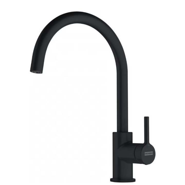 Bateria kuchenna ze stałą wylewką Lina XL w kolorze czarny mat