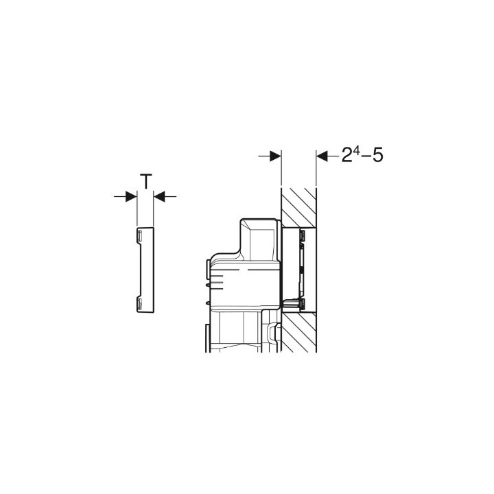 Przycisk uruchamiający Geberit Sigma60, do spłukiwania dwudzielnego, zlicowany z powierzchnią ściany