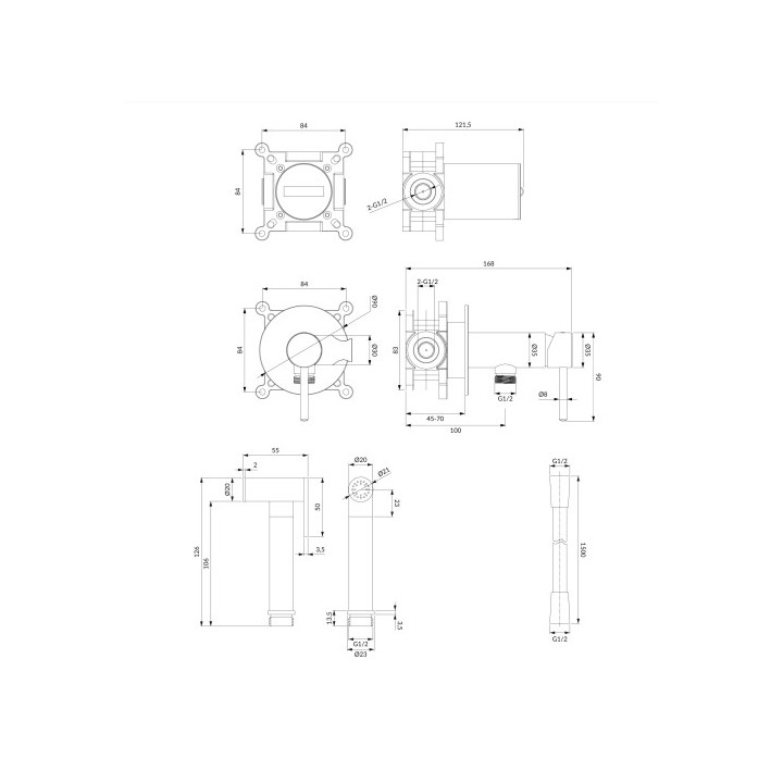 Y system bidetowy podtynkowy