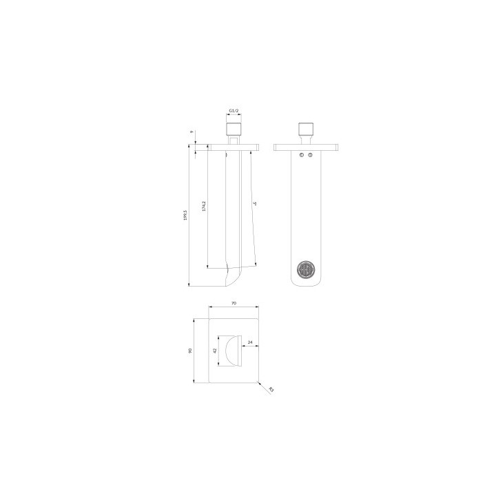 OMNIRES SACRAMENTO wylewka wannowa - czarny mat