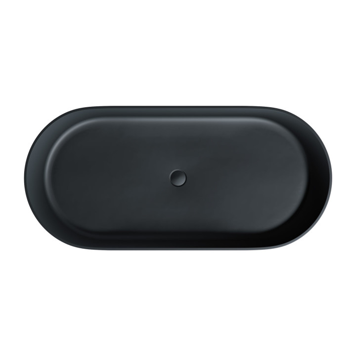 Wanna wolnostojąca OMNIRES OVO M+, 160x75 cm, z syfonem - black lava