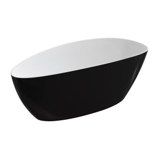 Wanna wolnostojąca OMNIRES BARCELONA M+, 170 x 77 cm - biały / czarny połysk