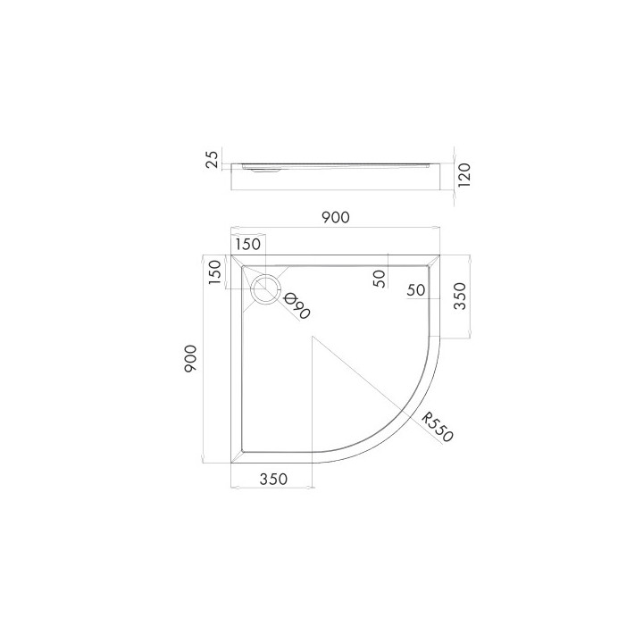 Akrylowy brodzik prysznicowy kwadratowy OMNIRES CAMDEN, 80x80cm - biały połysk 