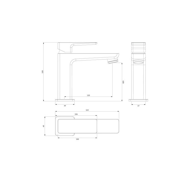 Bateria umywalkowa OMNIRES PARMA - nikiel