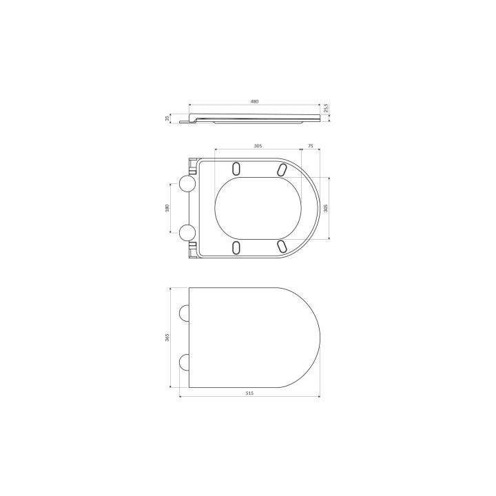 Wolnoopadająca deska toaletowa OMNIRES OTTAWA COMFORT - biały połysk 