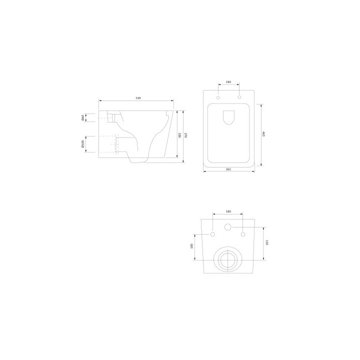  bezkołnierzowa miska toaletowa wisząca OMNIRES BOSTON z deską wolnoopadającą, 53x36cm - biały połysk