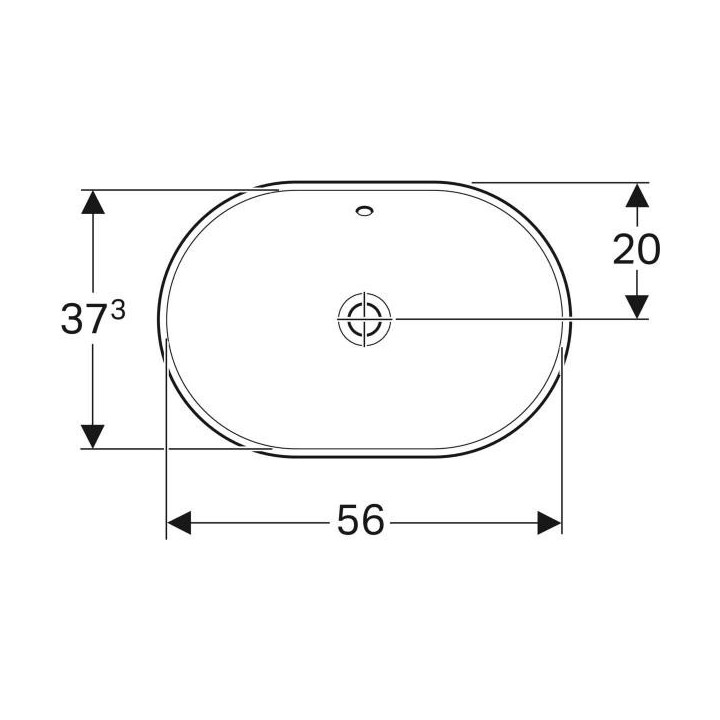 Umywalka Geberit Variform 60x40 cm wpuszczana, owalna KeraTect - biała