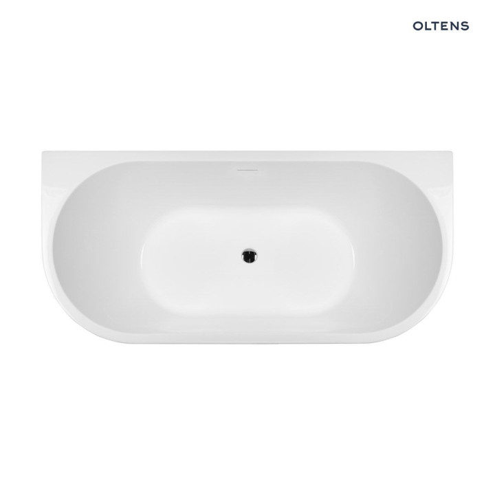 Oltens Delva wanna przyścienna 170x80 cm akrylowa owalna - biała