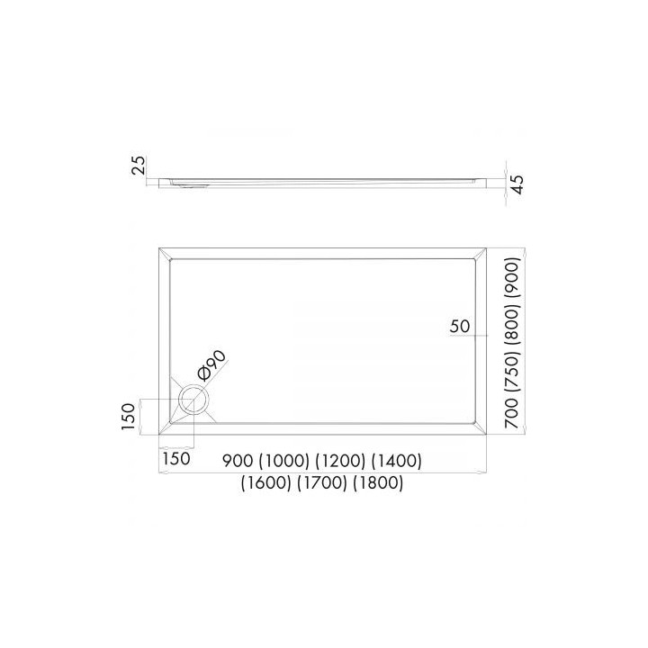 Oltens Superior brodzik prostokątny 120x80 cm akrylowy - biały