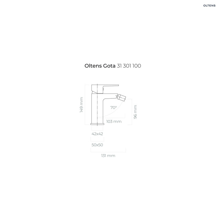 Oltens Gota bateria bidetowa stojąca - chrom