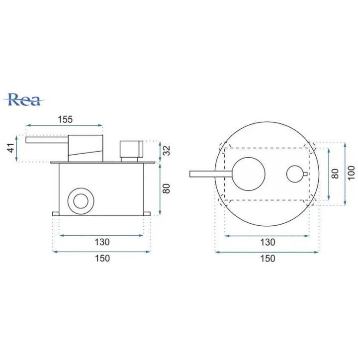 Bateria wannowa podtynkowa REA Lungo ze słuchawką oraz zestawem punktowym - złota