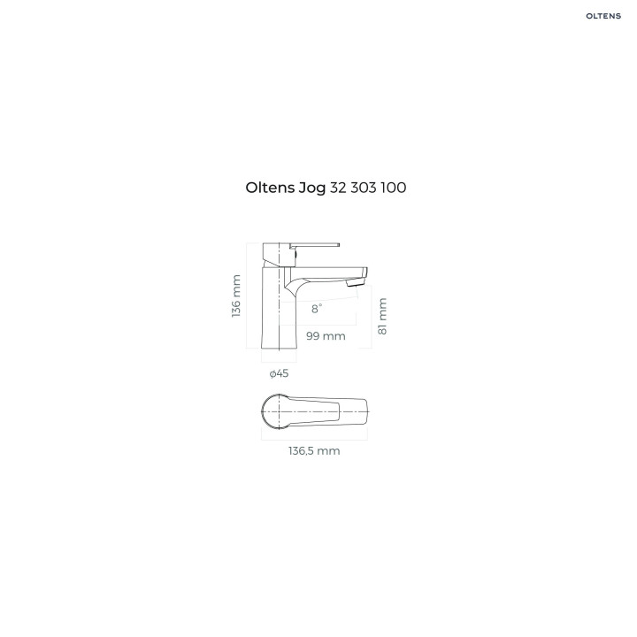 Oltens Jog bateria umywalkowa stojąca - chrom
