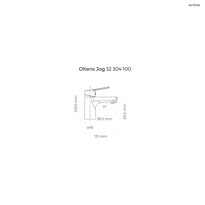 Oltens Jog bateria umywalkowa stojąca niska - chrom