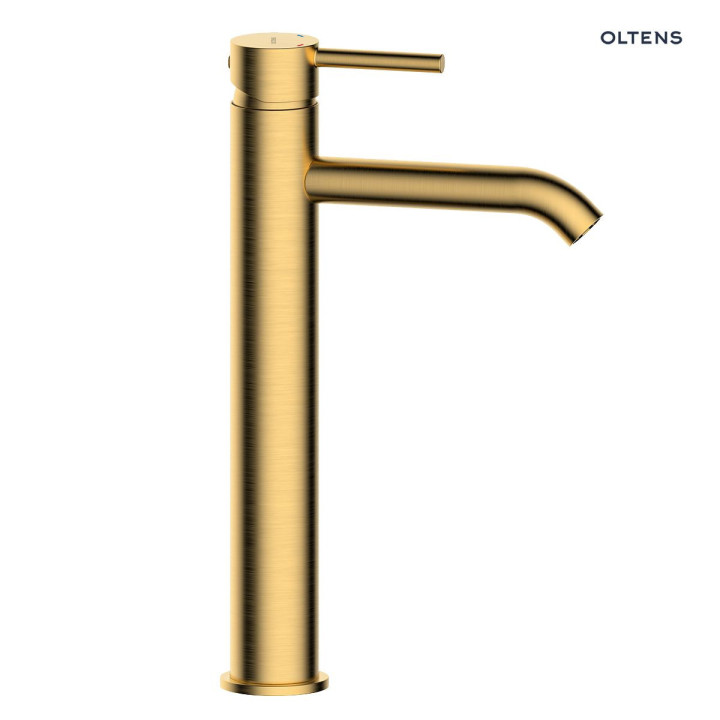 Oltens Molle bateria umywalkowa stojąca wysoka - złoto szczotkowane