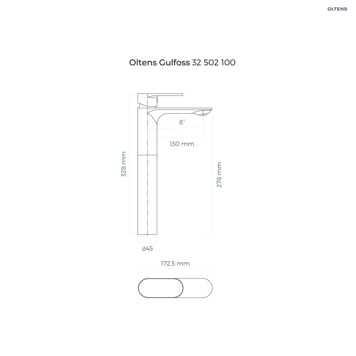 Oltens Gulfoss bateria umywalkowa stojąca wysoka - chrom 