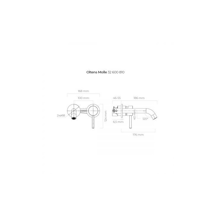 Oltens Molle bateria umywalkowa podtynkowa  kompletna - złoto szczotkowane