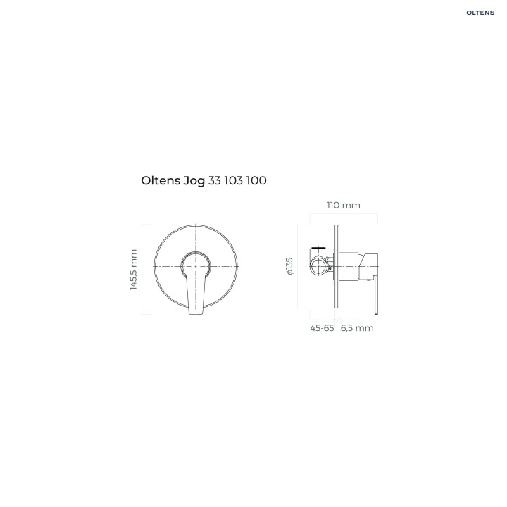 Oltens Jog bateria prysznicowa podtynkowa kompletna - chrom