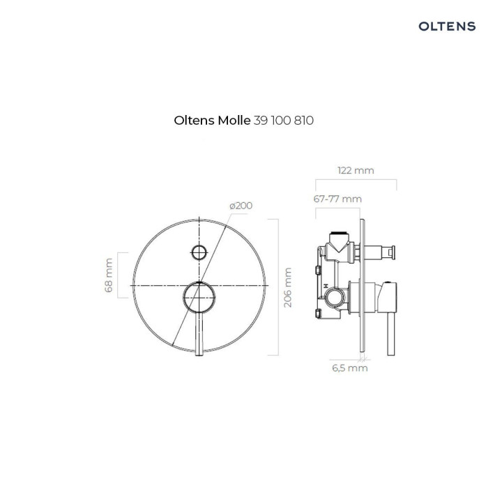 Oltens Molle bateria wanno-prysznicowa podtynkowa - złoto szczotkowane