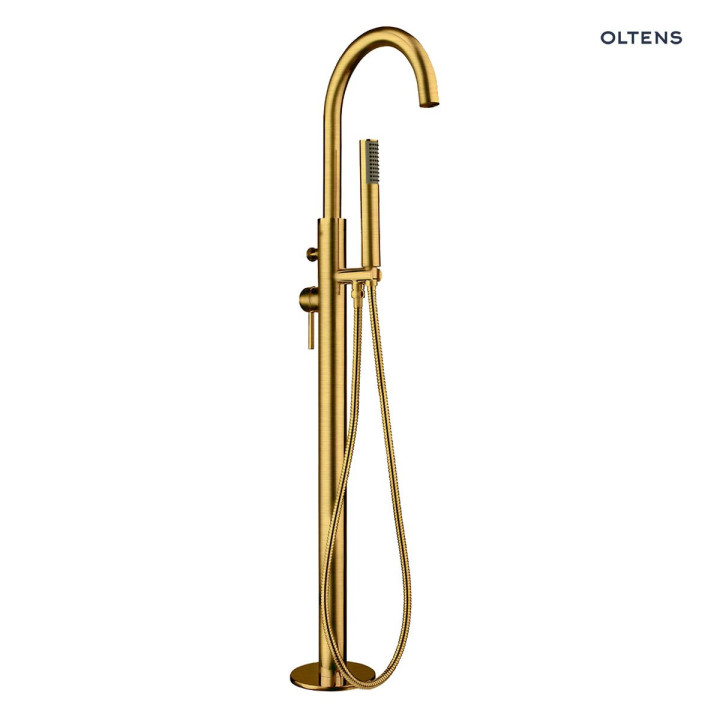 Oltens Molle bateria wannowo-prysznicowa wolnostojąca - złoto szczotkowane