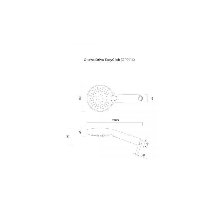 Zestaw prysznicowy Oltens Driva EasyClick Alling 60 - chrom/biały