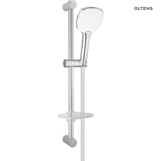 Zestaw prysznicowy Oltens Driva EasyClick (S) Alling 60 z mydelniczką - chrom/biały