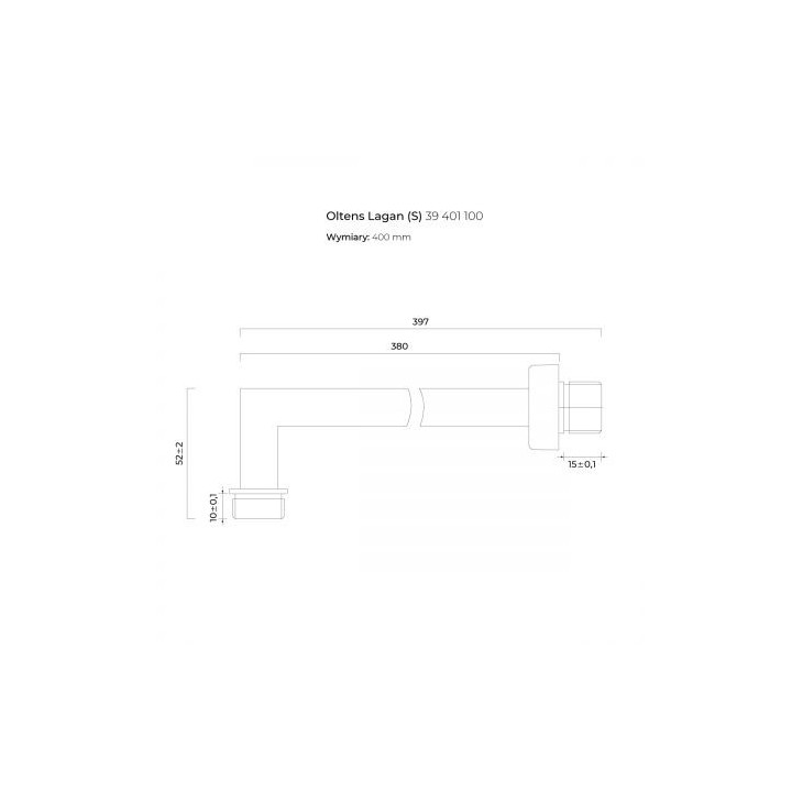 Zestaw Oltens Sondera (S) Lagan (S) deszczownica 30 cm kwadratowa z ramieniem ściennym - chrom