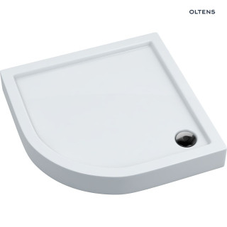 Oltens Vindel brodzik półokrągły 90x90 cm akrylowy - biały