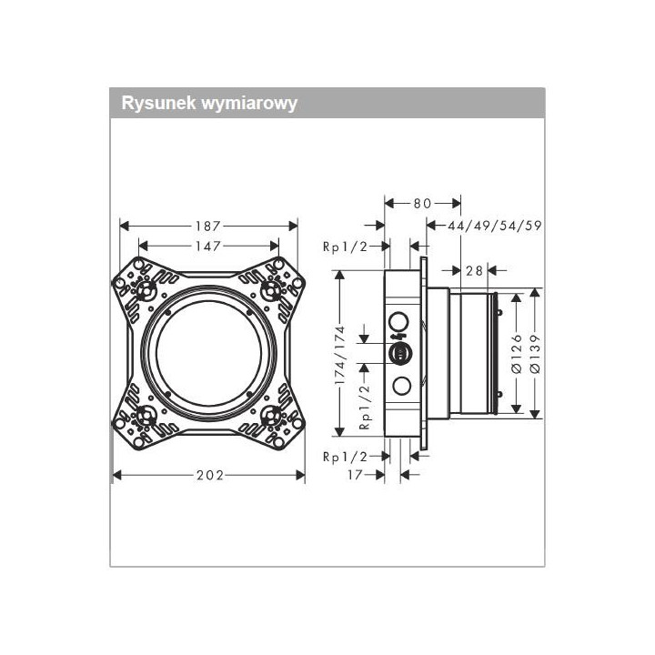 Ibox Universal z zaworami odcinającymi DN 20/15 Hansgrohe