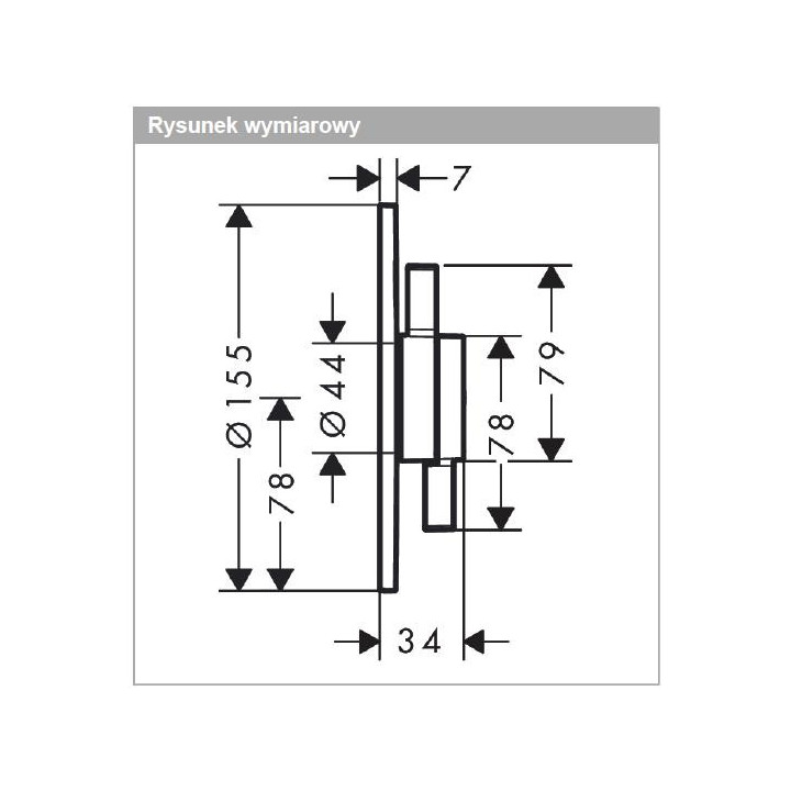 Hansgrohe Tecturis S Jednouchwytowa bateria umywalkowa ścienna, podtynkowa z wylewką 22,5 cm