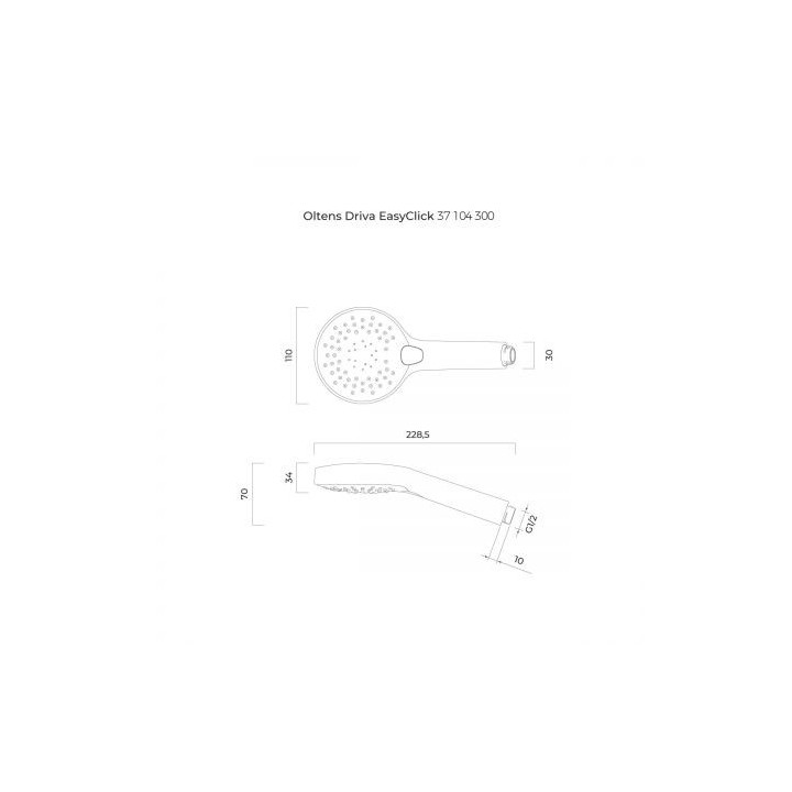 Oltens Driva EasyClick słuchawka prysznicowa - czarna 
