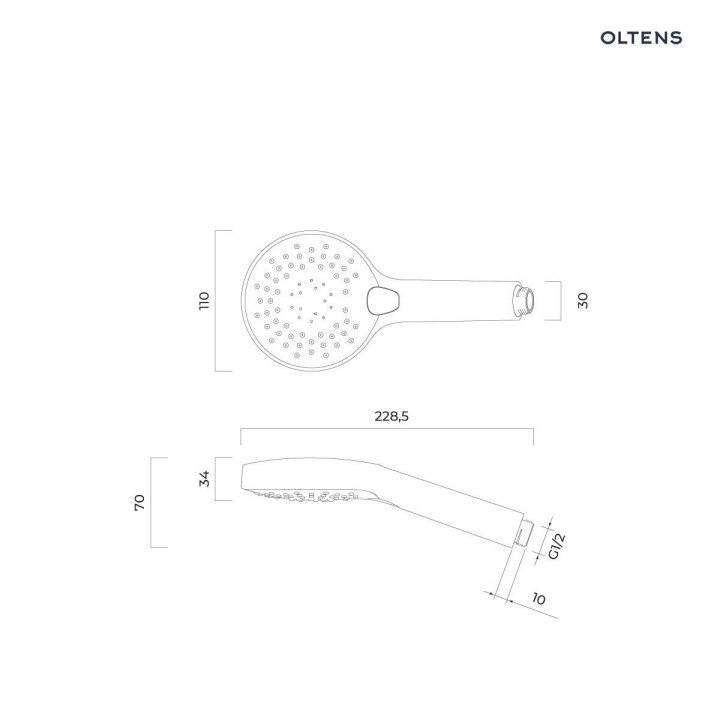 Oltens Driva EasyClick słuchawka prysznicowa - złota 