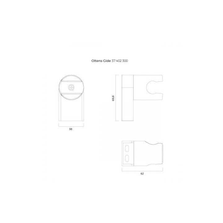 Oltens Gide uchwyt prysznicowy z regulacją - czarny