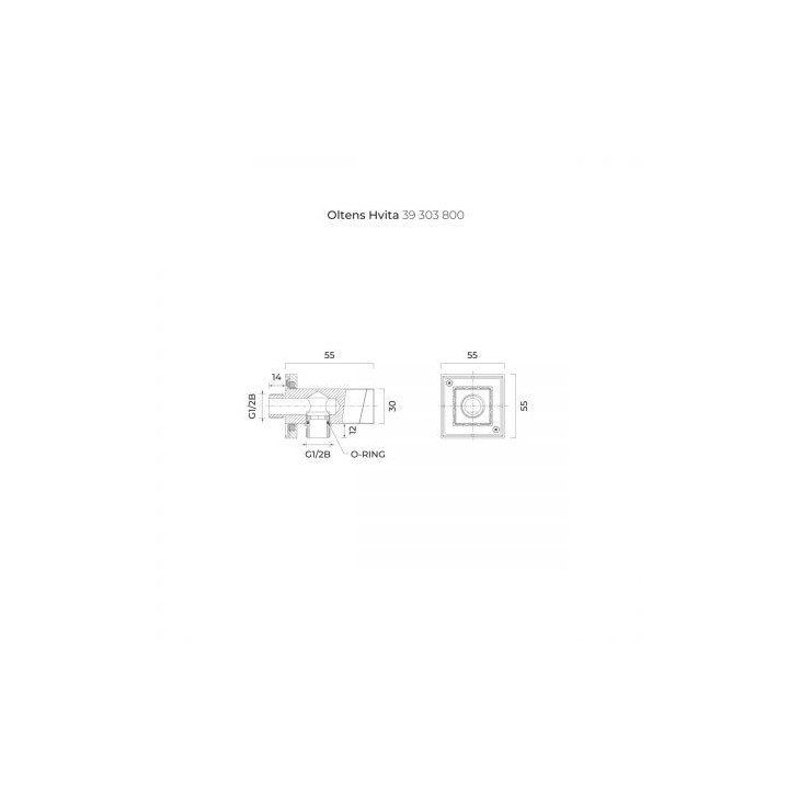Oltens Hvita (S) przyłącze kątowe z uchwytem kwadratowe - złote