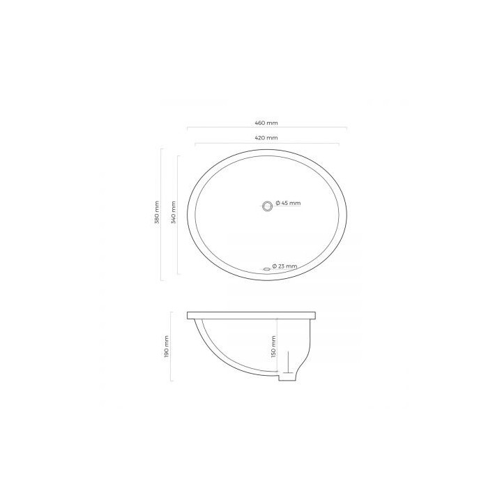 Oltens Mana umywalka 46x38 cm podblatowa owalna - biała