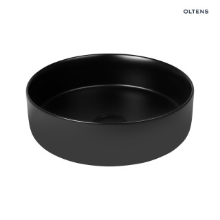 Oltens Lagde umywalka 35,5 cm nablatowa okrągła - czarny mat