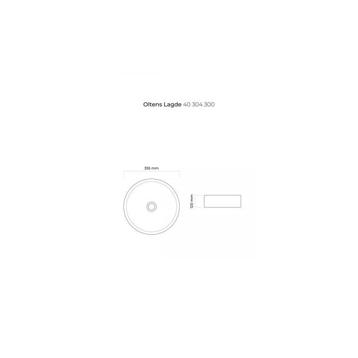 Oltens Lagde umywalka 35,5 cm nablatowa okrągła - czarny mat