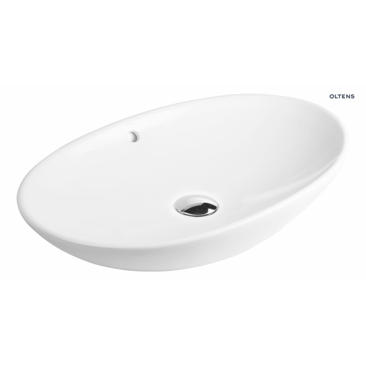 Oltens Sogne umywalka 63x42 cm nablatowa owalna - biała