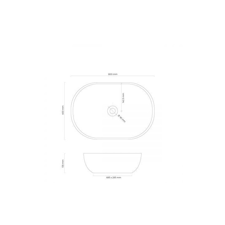 Oltens Hamnes Thin umywalka nablatowa owalna 80 x 40 cm - biała