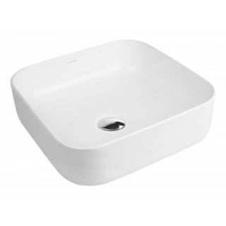 Oltens Hadsel umywalka 38,5 cm nablatowa kwadratowa z powłoką SmartClean - biała 