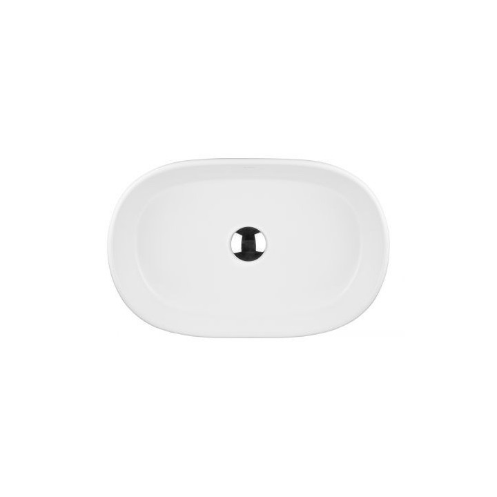 Oltens Lom umywalka 55x34 cm nablatowa owalna z powłoką SmartClean - biała