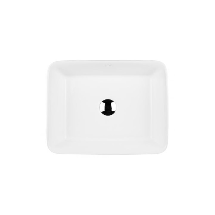 Oltens Forde umywalka 48x37 cm nablatowa prostokątna z powłoką SmartClean - biała 