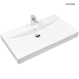 Oltens Hofsa umywalka 80x46 cm nablatowa z powłoką SmartClean - biała