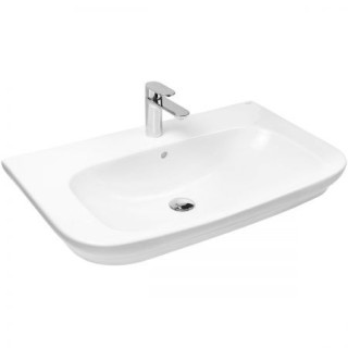 Oltens Gulfoss umywalka 80x46 cm nablatowa częściowo wpuszczana z powłoką SmartClean - biała