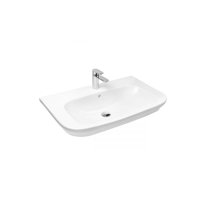 Oltens Gulfoss umywalka 80x46 cm nablatowa częściowo wpuszczana z powłoką SmartClean - biała