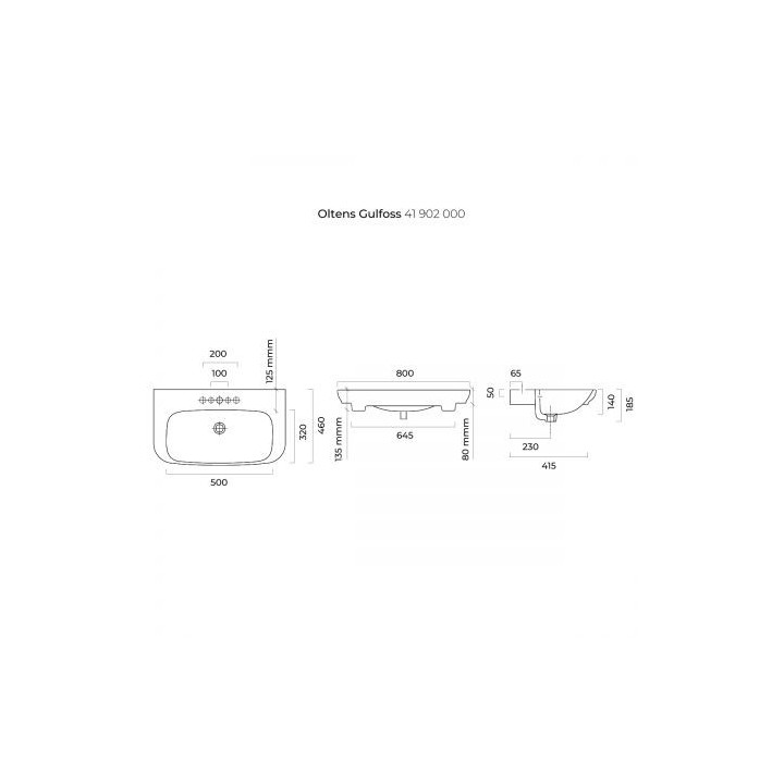 Oltens Gulfoss umywalka 80x46 cm nablatowa częściowo wpuszczana z powłoką SmartClean - biała