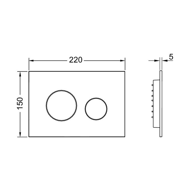 TECEloop przycisk spłukujący do WC z tworzywa, chrom połysk, spłukiwanie dwoma ilościami wody